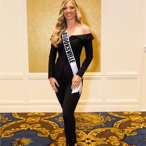 Elegant Black Off-Shoulder Pant Suit